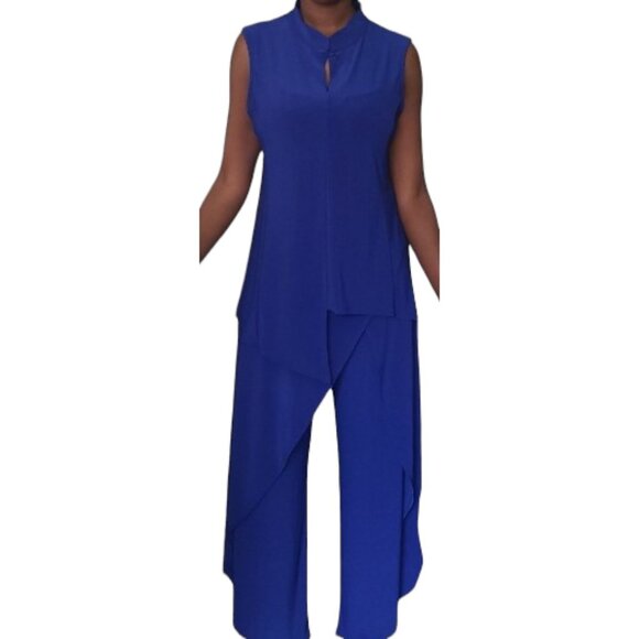 CT1681 Patchington Mandarin Sleeveless Tank & Wrap Pant - Picture 1 of 5